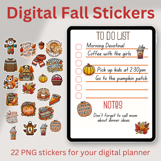 Digital Fall Stickers for Digital Planners