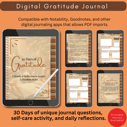 Digital Gratitude Journal for GoodNotes and Notability